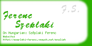 ferenc szeplaki business card