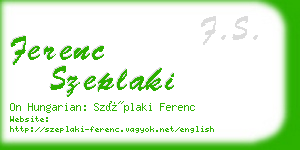 ferenc szeplaki business card